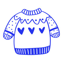 Sweater with Hearts and Dots Doodle