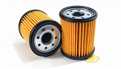 Automotive Oil Filters with Pleated Media Symbolizing Engine Care and Editorial Styling for Mechanical Precision