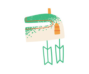 Kitchen mixer textured illustration. Mixing, whipping, baking. Kitchenware for chopping products, cooking.