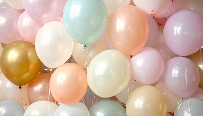 Pastel Balloon Cluster Symbolizing Celebration and Editorial Styling for Festive Decor and Soft Joy