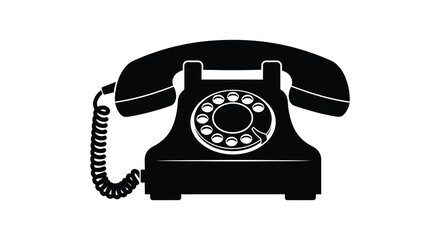a striking black and white image of a vintage rotary telephone a classic communication device silhouette