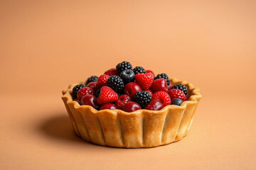 Berry cake on a warm background