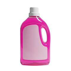 Pink laundry detergent bottle isolated on white background