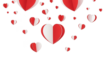 Floating hearts illustration isolated on transparent background