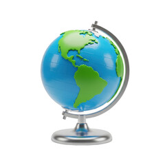 Globe on stand isolated on white background