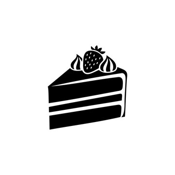 Minimalist Cake Slice Vector Illustration