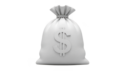 Money bag icon isolated on transparent background