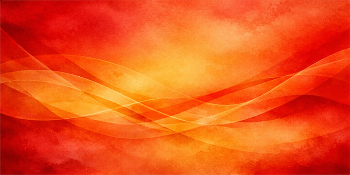 An abstract red background with lines features a fiery motion of orange and yellow light waves, creating a dynamic fractal texture with energy and hot smoke illustration