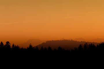 sunrise in the mountains
