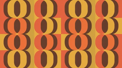 A vibrant geometric pattern featuring overlapping circles in warm colors