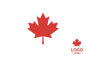 A red maple leaf logo and icon on a white background, symbolizing Canada