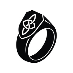 Shield Engraved Knot Ring Icon