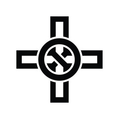 Square Knot Emblem Silhouette Icon