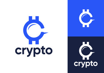 crypto coin with magnifying glass logo. payment, money exchange, digital wallet symbol design concept