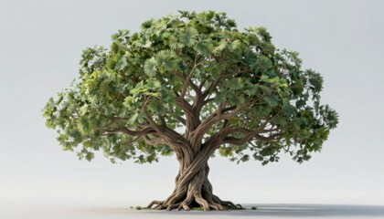 Digital tree showcase nature exhibit 3d render indoor environment close-up view conceptual art