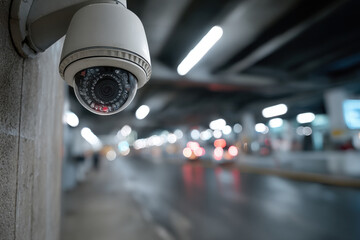 CCTV cameras installed in the parking lot. Electronic security devices