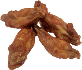 Isolated Deep fried chicken wings on white background 