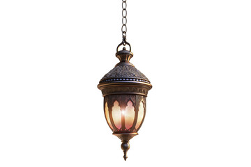 Old-Style Hanging Lamp Decorative Lighting Isolated on Transparent Background