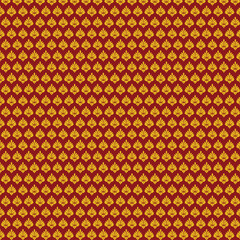 Red Gold Leaf seamless Pattern Background