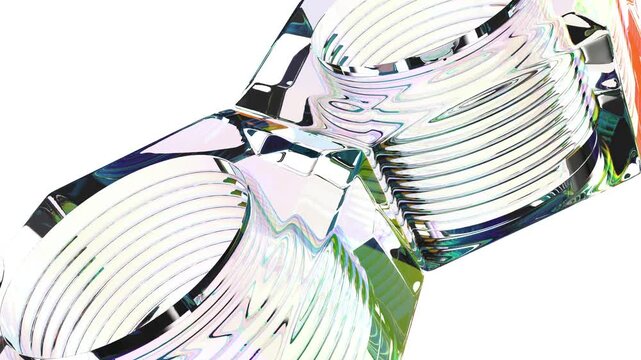 Glass metal nuts gadget on white bg able to loop endless 4k