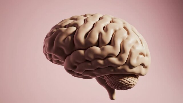 Three dimensional human brain model against a gradient background