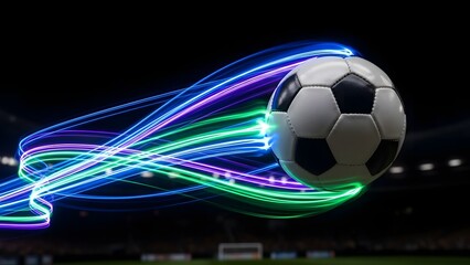 Dynamic soccer ball with light trails