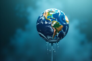 Melting Earth Globe - Environmental Crisis Concept