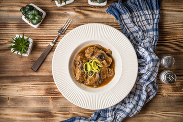 Stuffed cabbage with meat and rice.