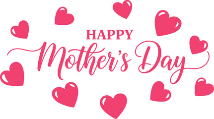 Happy mother's day greeting with hearts and love theme