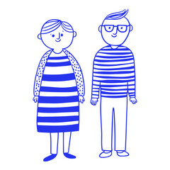 Mom and Dad Staying Together Doodle Illustration
