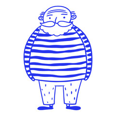 Grandfather with Beard Doodle Illustration