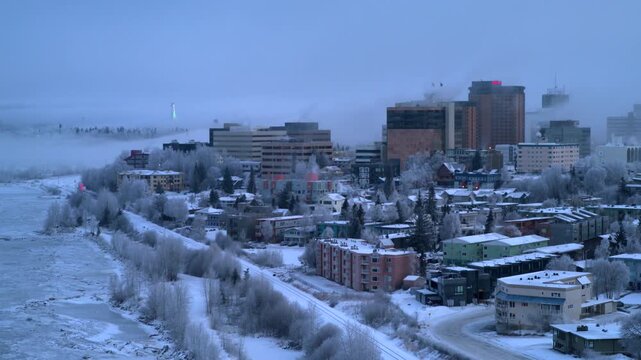 Downtown Anchorage Alaska in Winter