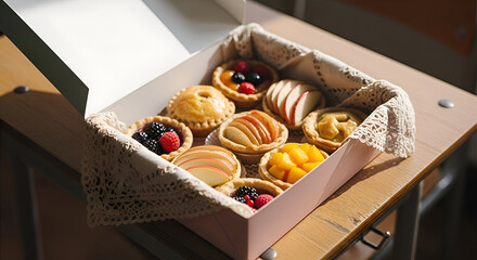 Artisan Dessert Tarts in a Decorative Box, Perfect For Gifting Or Enjoying