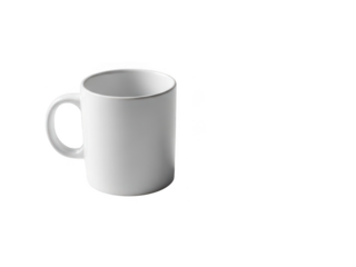 White coffee mug isolated on transparent background