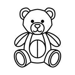Obraz premium Teddy bear cartoon outline illustration