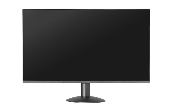 Computer monitor front view isolated on white background.