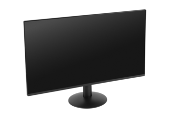 Computer monitor. Top view, isolated on a white background.