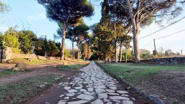 The ancient Via Appia in Rome, Italy