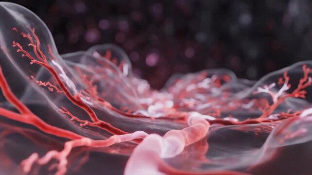 Abstract red veins network illustration of the human circulatory system