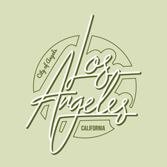 Fototapeta premium LA Los Angeles California, Vintage typography design in vector illustration. Clothing,t shirt,apparel and other uses. Abstract design with the grunge and denim style. Vector print, typography, poster.