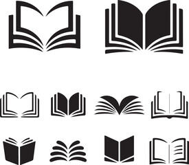book symbol collection open book badge designs for education