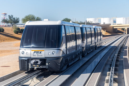 Phoenix Sky Harbor Airport PHX Sky Train People Mover in Phoenix in the United States