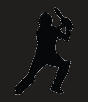 Pakistani cricketer babar azam cricketing shot silhouettes