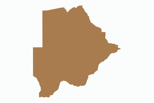 Vector graphic artwork suitable for print and web containing flat detailed map of BOTSWANA