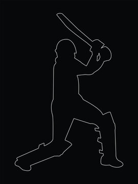 Pakistani cricketer babar azam cricketing shot silhouettes
