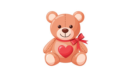 Cute Cartoon Teddy Bear with Heart 4.