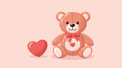 Cute Teddy Bear with Heart Decoration.