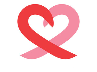 Two Hearts intertwined as a Symbol of Love: A unique depiction of two hearts merging, illustrating love, affection, and togetherness through a creative design.