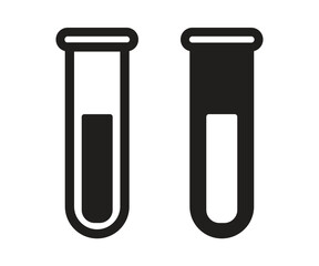 Lab Test Tubes: Two black and white test tubes, symbolizing scientific exploration, stand tall against a plain backdrop, embodying the essence of lab analysis. 