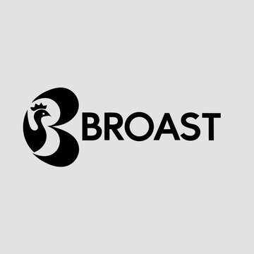 Broast chicken logo featuring a stylized bird and brand lettering